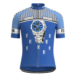 Macario Shimano Blue Vintage Short Sleeve Cycling Jersey Top