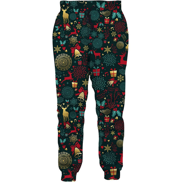 Bells & Deer Christmas Funny Sweatpants