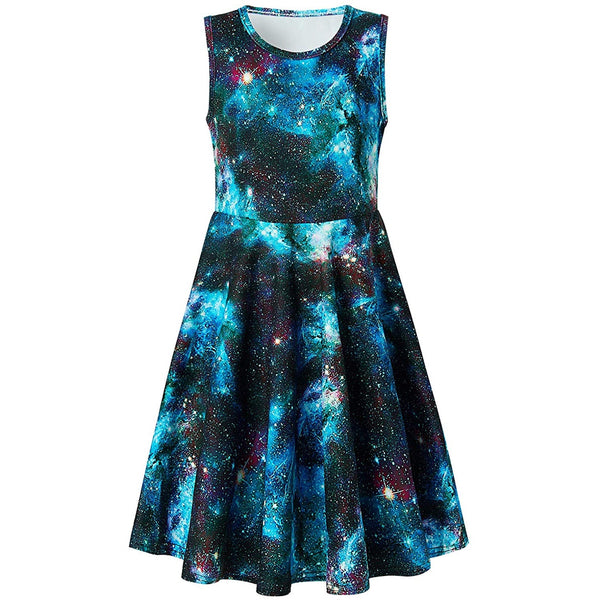 Blue Galaxy Funny Girl Dress