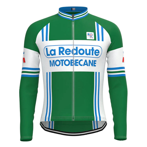 La Redoute Green Vintage Long Sleeve Cycling Jersey Top
