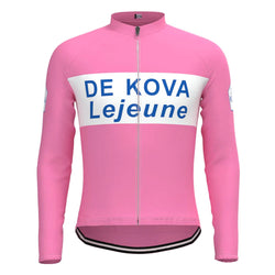 De Kova Lejeune Pink Vintage Long Sleeve Cycling Jersey Top