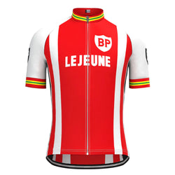 Lejeune BP Red Vintage Short Sleeve Cycling Jersey Top