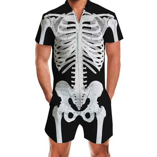 Skeleton Halloween Male Romper