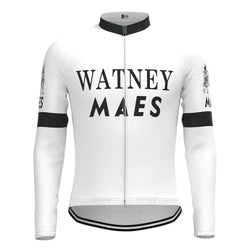 Watney Maes White Vintage Long Sleeve Cycling Jersey Top