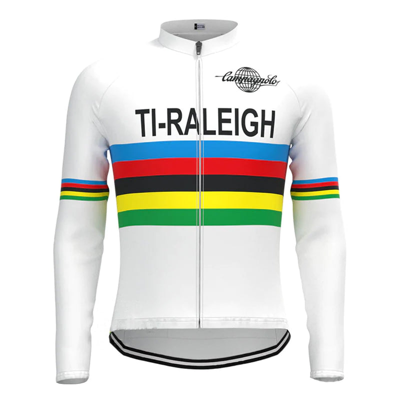 TI Raleigh White Long Sleeve Cycling Jersey Matching Set