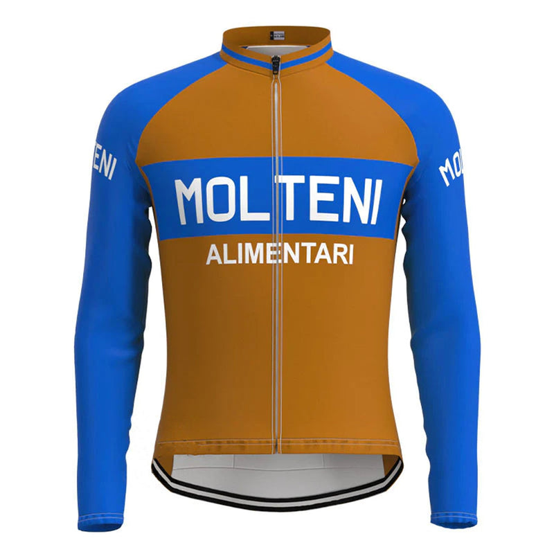 Molteni Brown Vintage Long Sleeve Cycling Jersey Top