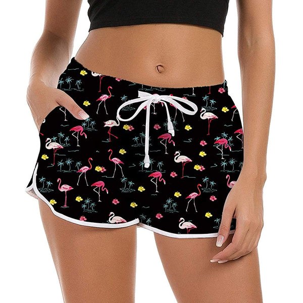 Flamingos Funny Board Shorts for Women