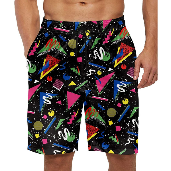 Geometry Black Funny Swim Trunks