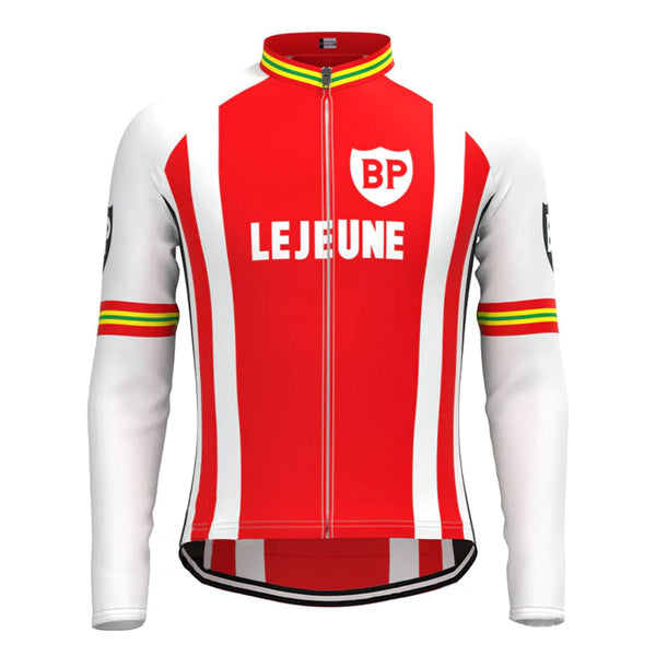 Lejeune BP Red Vintage Long Sleeve Cycling Jersey Top