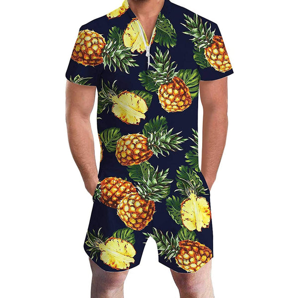 Black Pineapple Male Romper