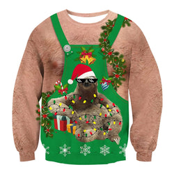 Hairy Chest Sloth Ugly Christmas Sweater