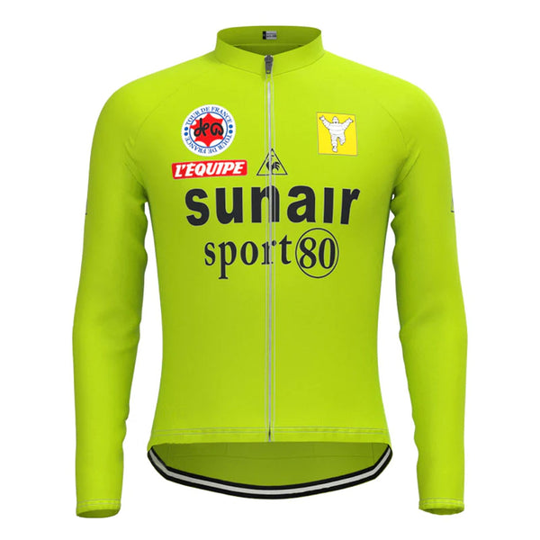 SUNAIR Sport 80 Green Vintage Long Sleeve Cycling Jersey Top