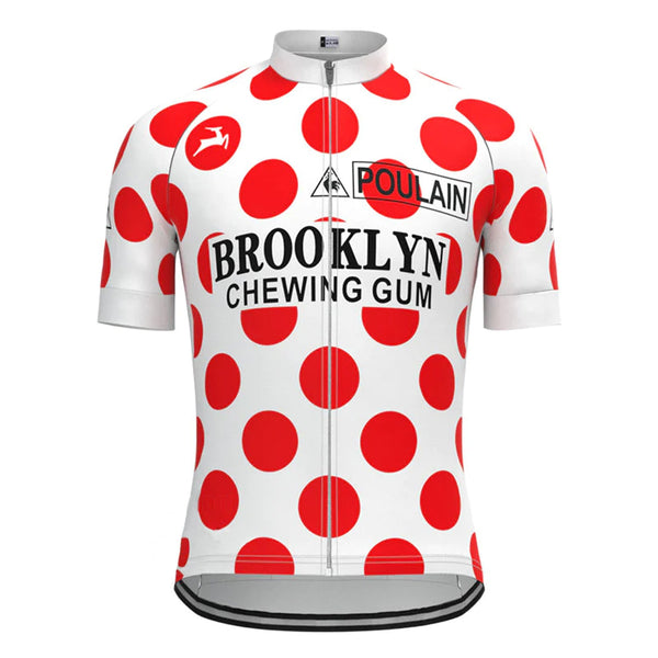 Brooklyn Chewing Gum Red Vintage Short Sleeve Cycling Jersey Top