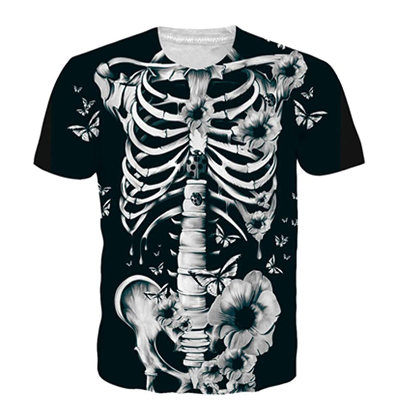 Skeleton Flowers Halloween T Shirt