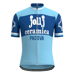 Jollj Ceramica Blue Vintage Short Sleeve Cycling Jersey Top
