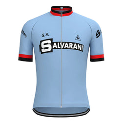 SALVARANI Blue Vintage Short Sleeve Cycling Jersey Top