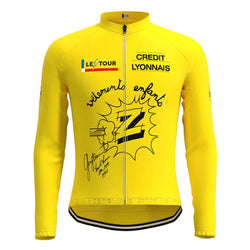 Z Vêtements Yellow Vintage Long Sleeve Cycling Jersey Top