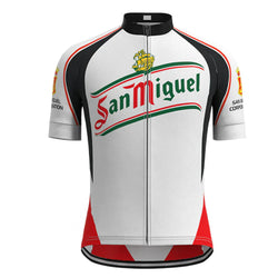San Miguel Beer Gray Vintage Short Sleeve Cycling Jersey Top