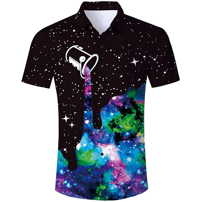 Galaxy Paint Splatter Funny Hawaiian Shirt