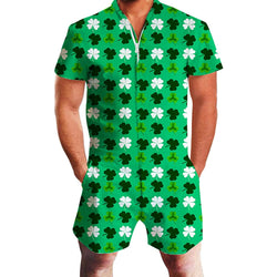 St. Patrick's Day Clover Male Romper