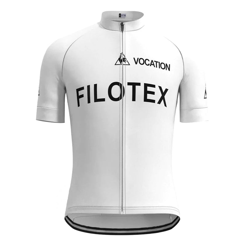 Filotex White Vintage Short Sleeve Cycling Jersey Top