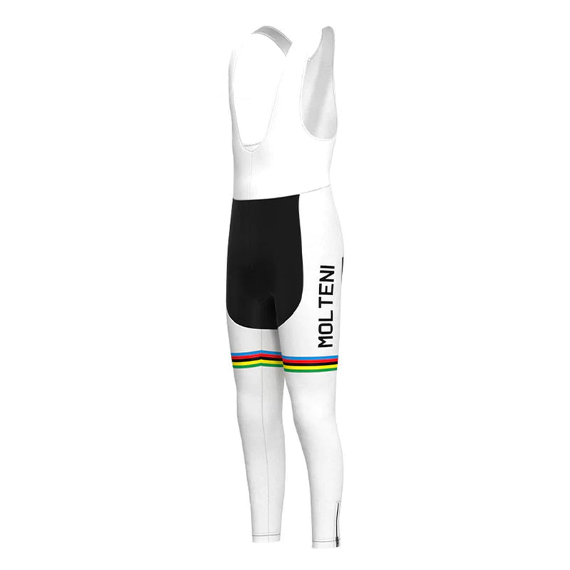 MOLTENI White Vintage Long Sleeve Cycling Jersey Matching Set