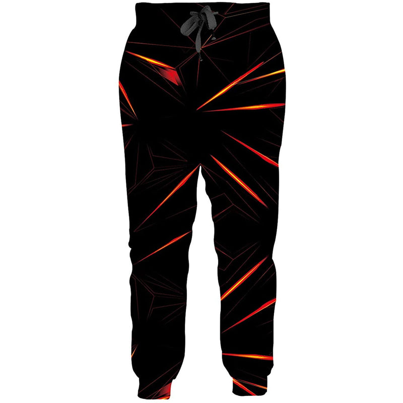 Red Geometric Funny Sweatpants
