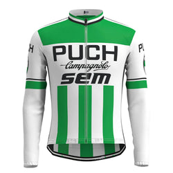 Puch Sem Campagnolo Green Vintage Long Sleeve Cycling Jersey Top