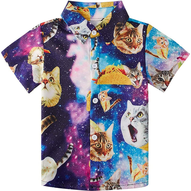 Space Taco Cat Funny Toddler Hawaiian Shirt