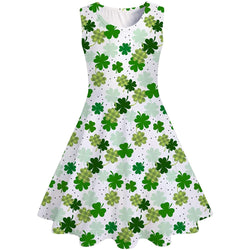 St Patrick's Day Leaf Clover Funny Girl Dress
