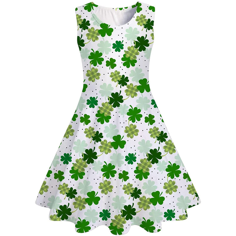 St Patrick's Day Leaf Clover Funny Girl Dress