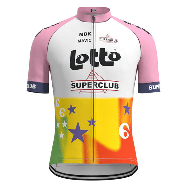 Lotto Pink Vintage Short Sleeve Cycling Jersey Top