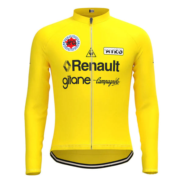 Renault Gitane Yellow Vintage Long Sleeve Cycling Jersey Matching Set