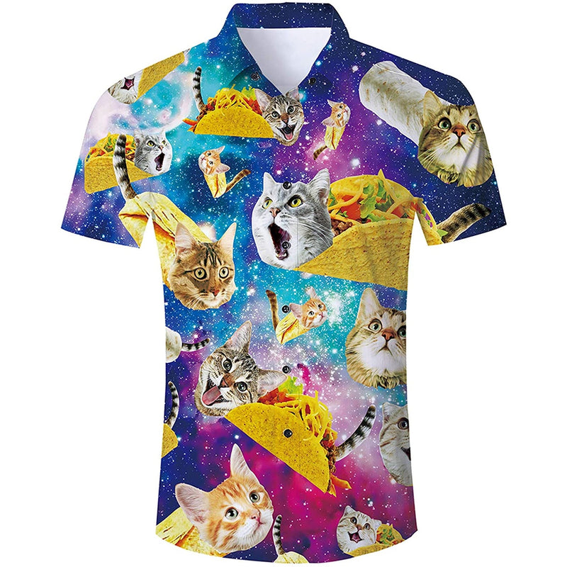 Space Taco Cat Funny Hawaiian Shirt