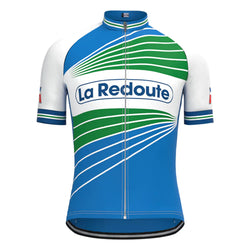 La Redoute Blue Vintage Short Sleeve Cycling Jersey Top