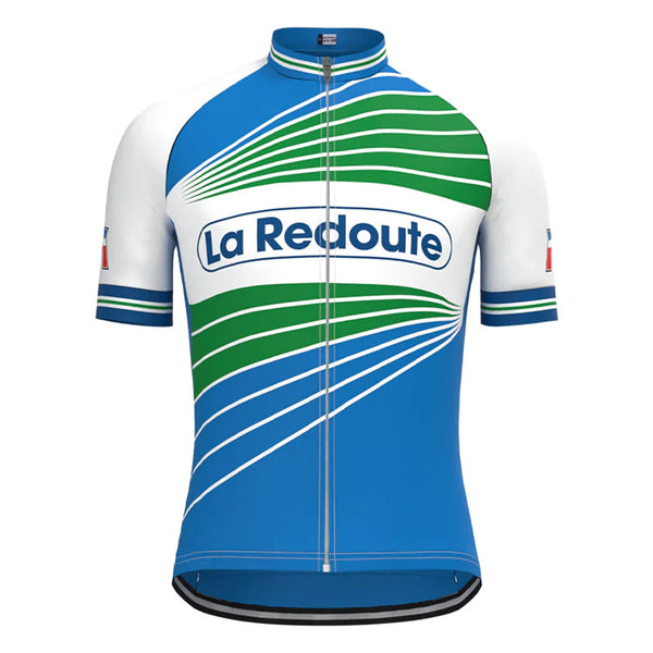 La Redoute Blue Vintage Short Sleeve Cycling Jersey Top