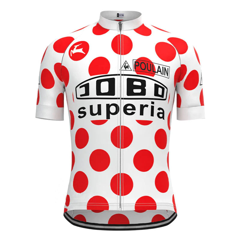 JOBO Red Vintage Short Sleeve Cycling Jersey Top
