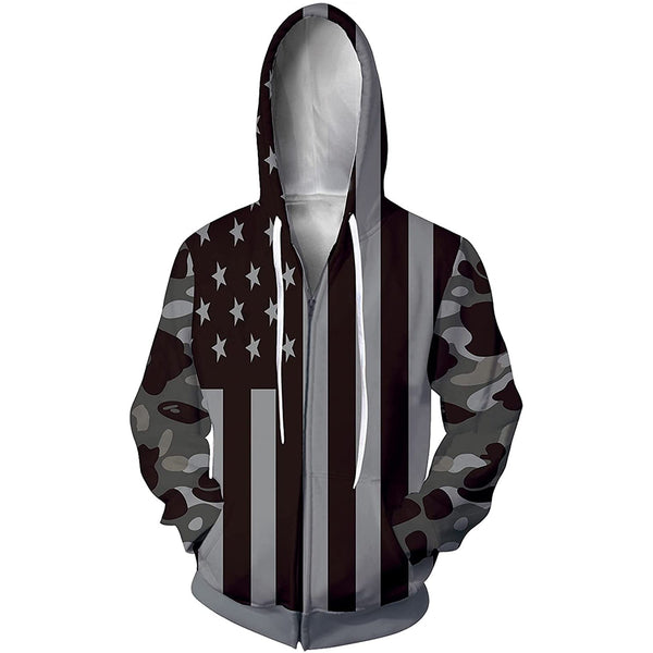 American Flag Zip Up Hoodie