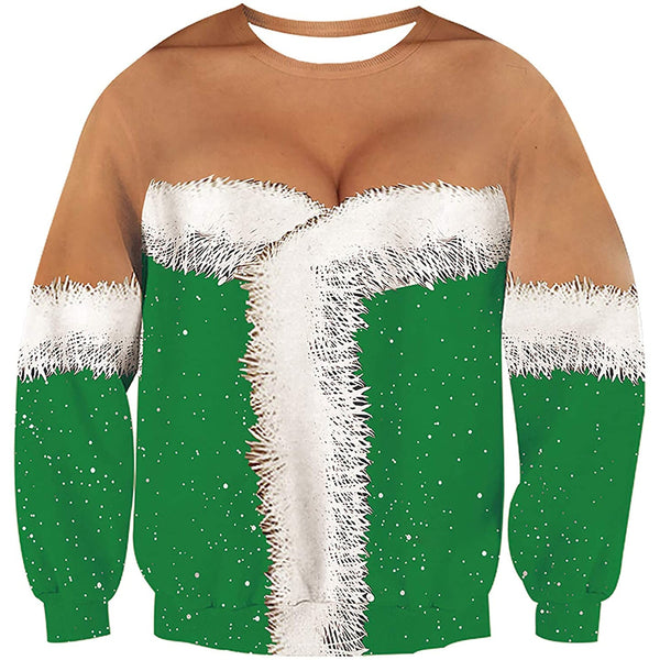 Green Big Boobs Ugly Christmas Sweater