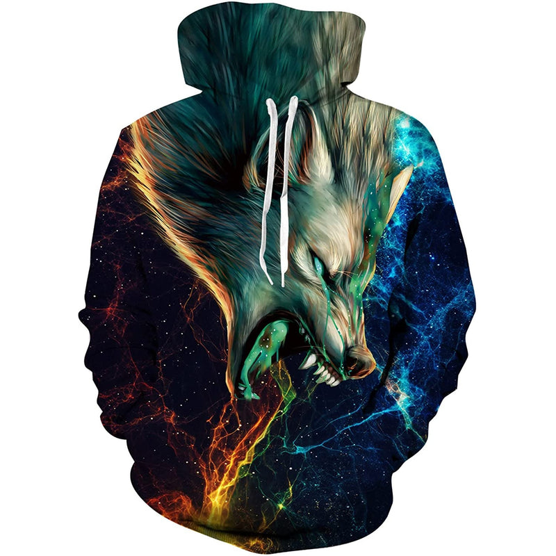 Colorful Wolf Funny Hoodie