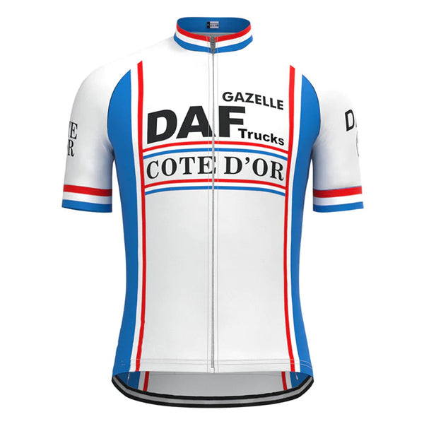 DAF Trucks White Vintage Short Sleeve Cycling Jersey Top