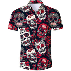 Colorful Skull Funny Hawaiian Shirt