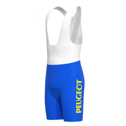 Peugeot Blue Yellow Vintage Cycling Bib Shorts