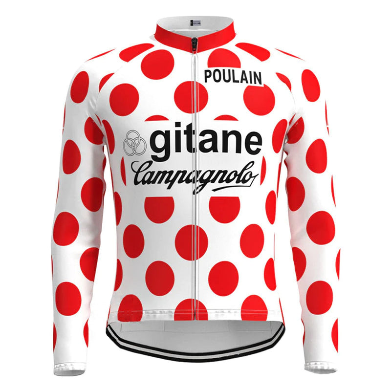 Gitane Campagnolo Red Vintage Long Sleeve Cycling Jersey Top