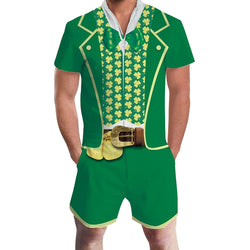 St. Patrick's Day Clover Belt Male Romper