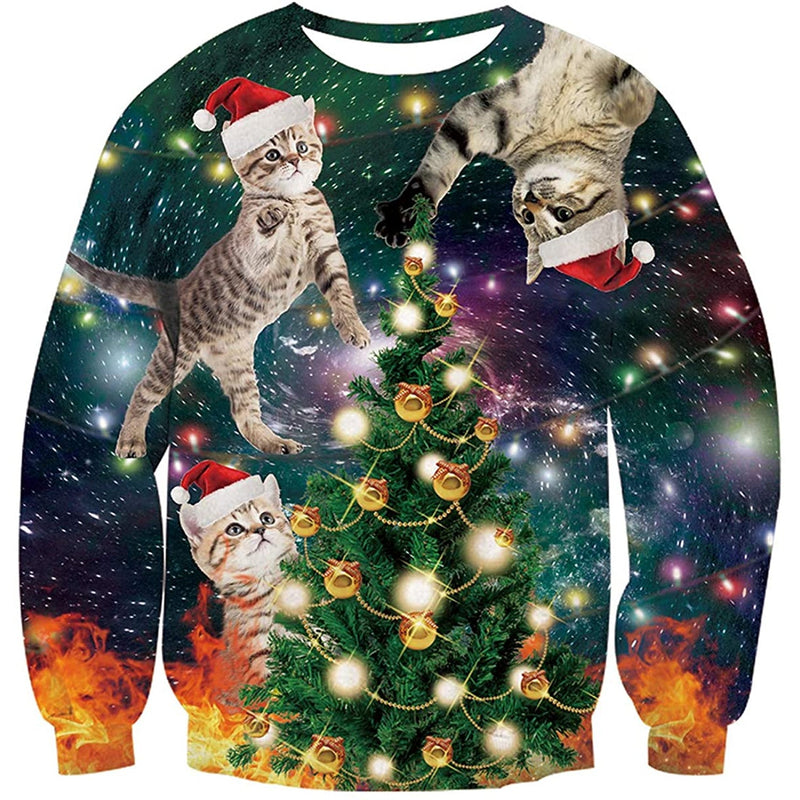Christmas Tree Cat Ugly Christmas Sweater