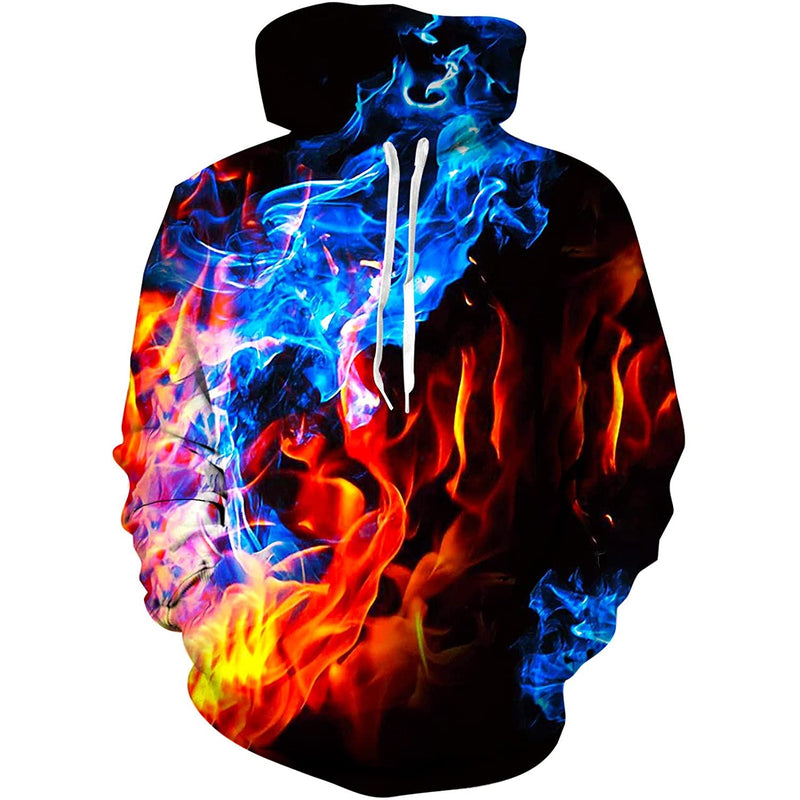 Blue & Red Flame Funny Hoodie