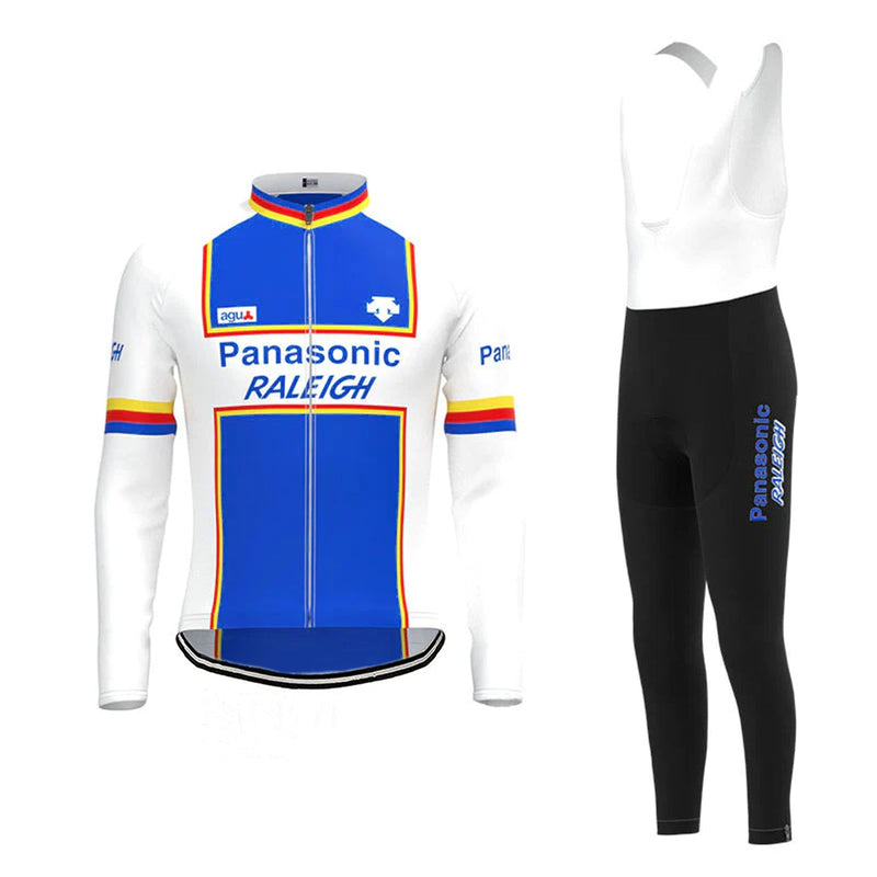 Panasonic Raleigh Blue Long Sleeve Cycling Jersey Matching Set