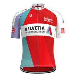 Helvetia La Suisse Red Vintage Short Sleeve Cycling Jersey Top