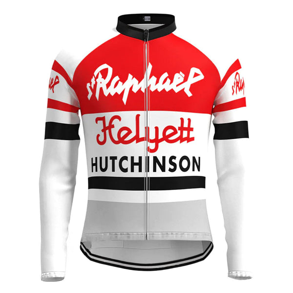 Helyett Red Vintage Long Sleeve Cycling Jersey Top